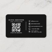 Carte De Visite Technicien de Cils Code QR Noir Blanc (Dos)