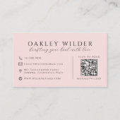 Carte De Visite Technicien de cils Code QR Rose Noir (Dos)