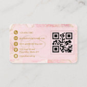 Carte De Visite Technicien de Cils de Luxe Code QR Agate Dorée (Dos)