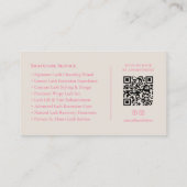 Carte De Visite Technicien de cils Elegant Lashes Script Pink Sand (Dos)