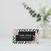 Carte De Visite Technicien de cils Glam Zebra Rose (Debout devant)