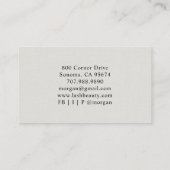 Carte De Visite Technicien de cils Linen Faux Monogrammé (Dos)