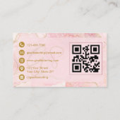 Carte De Visite Technicien de Cils Luxe Code QR Agate Rose Gold (Dos)
