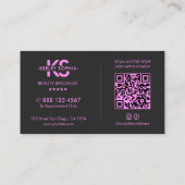 Carte De Visite Technicien de Cils Minimal Noir Violet Cils Studio (Dos)