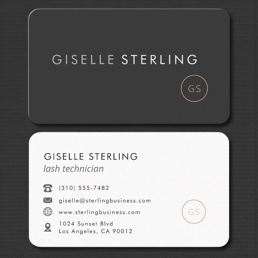 Carte De Visite Technicien de Cils Noir Professionnel
