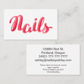 Carte De Visite Technicien de clou (Devant / Derrière)