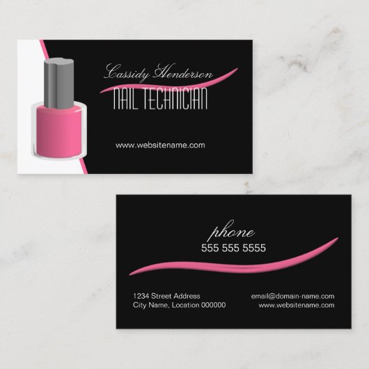 Carte De Visite Technicien de clou (Devant / Derrière)