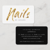 Carte De Visite Technicien de clou d'or brossé moderne (Devant / Derrière)