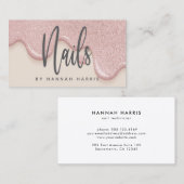 Carte De Visite Technicien de clou rose (Devant / Derrière)