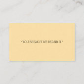 CARTE DE VISITE " TECHNICIEN DE LA CLIMATISATION " (Dos)