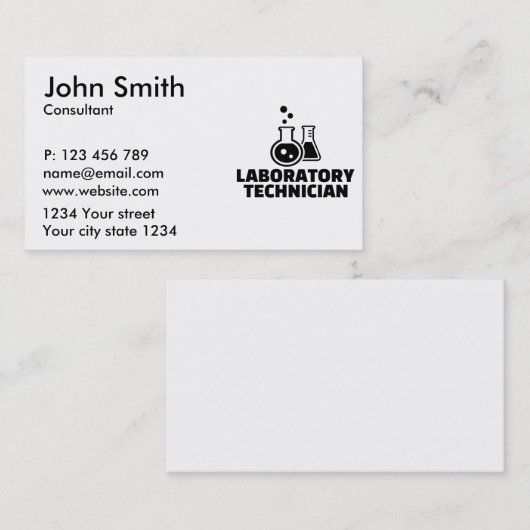 Carte De Visite Technicien de laboratoire (Devant / Derrière)