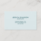 Carte De Visite Technicien de lash aquarelle bleu vert (Dos)