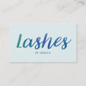 Carte De Visite Technicien de lash aquarelle bleu vert (Devant)