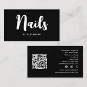 Carte De Visite Technicien de l'ongle Artiste technique Code QR Mé (Devant / Derrière)
