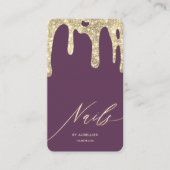 Carte De Visite Technicien de luxe à ongles laque d'or violet (Devant)