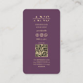Carte De Visite Technicien de luxe à ongles laque d'or violet (Dos)
