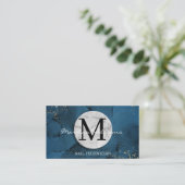 Carte De Visite technicien de manucure à monogramme de marbre gris (Debout devant)