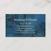 Carte De Visite technicien de manucure à monogramme de marbre gris (Dos)