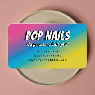 Carte De Visite Technicien de Manucure Artiste Pop Expressif