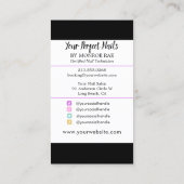 Carte De Visite Technicien de ongle Salon ongle Holographique  (Dos)