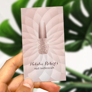 Carte De Visite Technicien de ongles Manicuriste Rose Gold Beauty