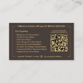 Carte De Visite Technicien de réparation d'appareils électroménage (Dos)