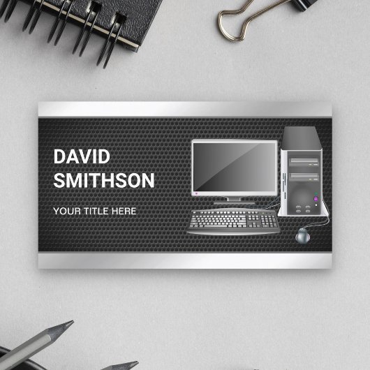 Carte De Visite Technicien de réparation d'ordinateur de bureau à