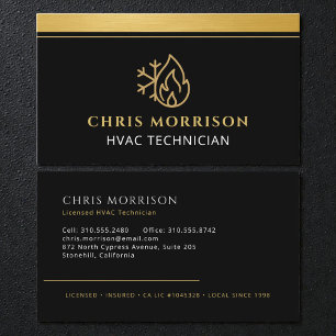 Carte De Visite Technicien de service de chauffage refroidissement