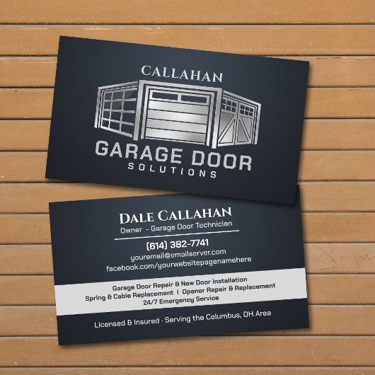 Carte De Visite Technicien de services de portes de garage profess