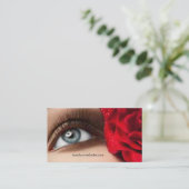 Carte De Visite Technicien des extensions Eyelash Rose rouge (Debout devant)