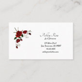 Carte De Visite Technicien des extensions Eyelash Rose rouge (Dos)