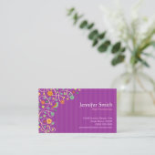 Carte De Visite Technicien des ongles - Thème de la nature violett (Debout devant)