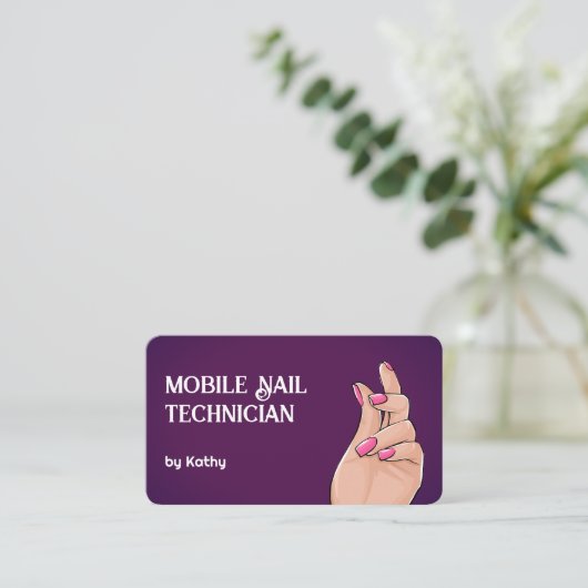 Carte De Visite Technicien d'ongle mobile (Debout devant)