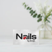 Carte De Visite Technicien d'ongles - Logo texte avec rendez-vous (Debout devant)