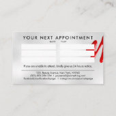 Carte De Visite Technicien d'ongles - Logo texte avec rendez-vous (Dos)