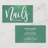 Carte De Visite Technicien d'ongles Mermaid Typographie de Parties (Devant / Derrière)