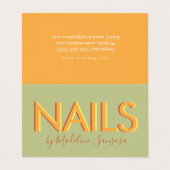 Carte De Visite Technicien d'ongles Orange Triple Letting Business (Extérieur déplié)