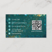 Carte De Visite Technicien d'ongles Turquoise Gold Parties scintil (Dos)