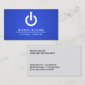 CARTE DE VISITE TECHNICIEN ÉLECTRICIEN ÉLECTRIQUE (Devant / Derrière)