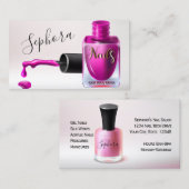 Carte De Visite Technicien en art ongle - Fuchsia Polonais (Devant / Derrière)