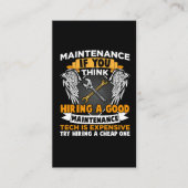 Carte De Visite Technicien en graphisme technique de maintenance a (Devant)
