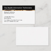 Carte De Visite Technicien en information sur la santé (Devant / Derrière)