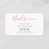 Carte De Visite Technicien en Manucure de Mode Style de Salon (Dos)