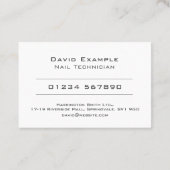 Carte De Visite Technicien en onglerie (Dos)