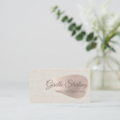 Carte De Visite Technicien en Onglerie Beauté Lin Beige (Debout devant)