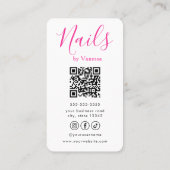 Carte De Visite Technicien en Ongles de Style Manucure Moderne Cod (Dos)