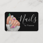 Carte De Visite Technicien en Ongles Élégant Marque Manucure Chic (Devant)