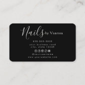 Carte De Visite Technicien en Ongles Élégant Marque Manucure Chic (Dos)