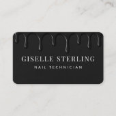 Carte De Visite Technicien en Ongles Noir (Devant)