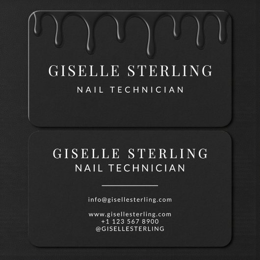 Carte De Visite Technicien en Ongles Noir